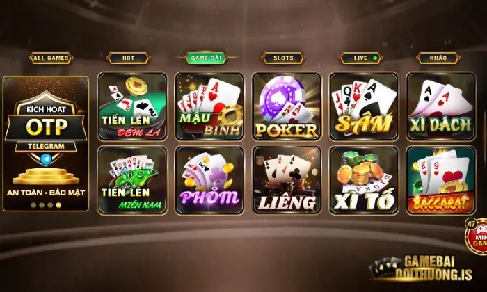 Danh sách list game bài sôi động tại Hitclub 