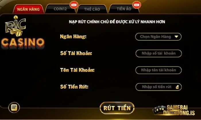 Nạp - rút tiền nhanh chóng, miễn phí