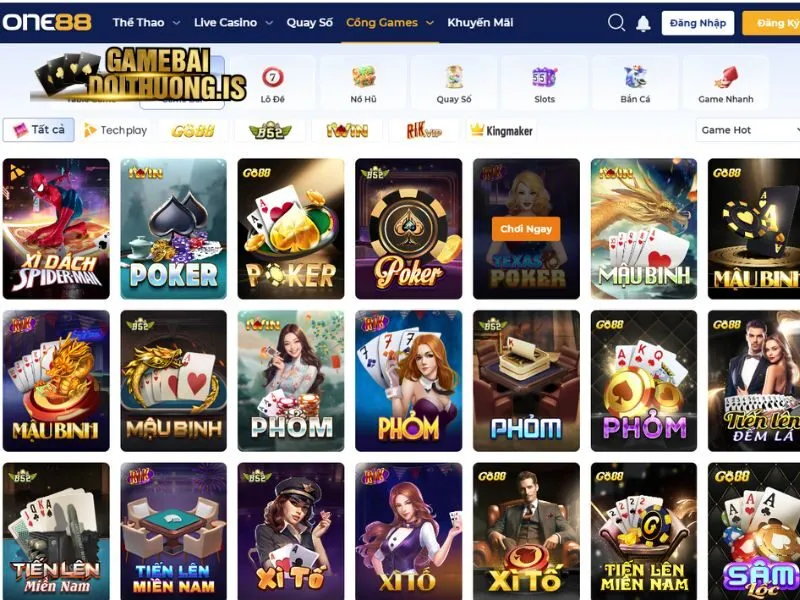 Thoải mái chọn trò chơi game bài yêu thích