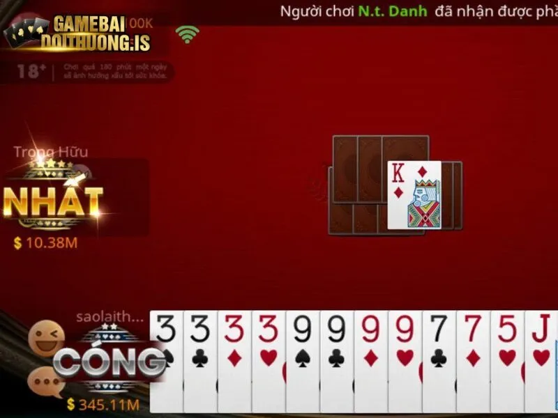 Trường hợp thắng thua và phạt tiến lên miền Nam Win79